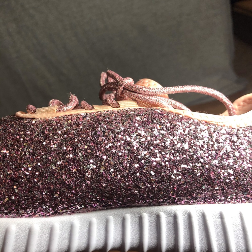 NWOT- Rose Gold Glitter Sneakers - Picture 6 of 7